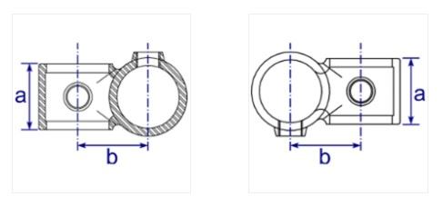 Diagram showing dimensions of 161 Crossover Fittings